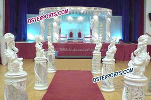 Fabricant de mandaps en cristal de mariage Derniers mandaps en cristal pour mariages Mandaps en cristal indiens Meilleur prix Ensemble de mandaps décoration USA - Product Image 4