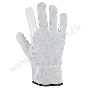 Guantes de trabajo de cuero de grano de vaca, con parte trasera de cuero partido - Product Image 2