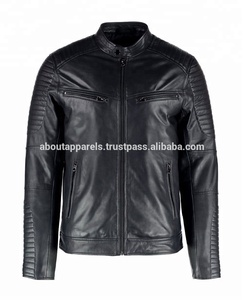 Blouson en cuir de moto, 100% cuir de mouton véritable avec rembourrage, veste et manteaux de moto - Product Image 5