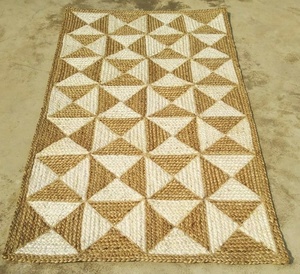 Alfombras de arte indio para sala de estar, trapos y alfombras étnicos Dhurrie - Product Image 3