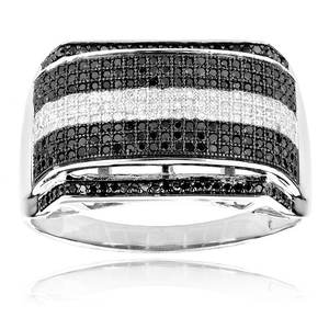 2.97 Ct Natural <b>Black</b> and White Diamond <b>Men's</b> Engagement <b>Ring</b> 14k White Gold,<b>mens</b> 18k Gold <b>Ring</b>,<b>men</b> Diamond <b>Ring</b> - Product Image 1