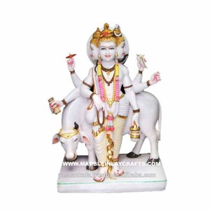 White <b>Stone</b> Dattatreya Idols - Product Image 1