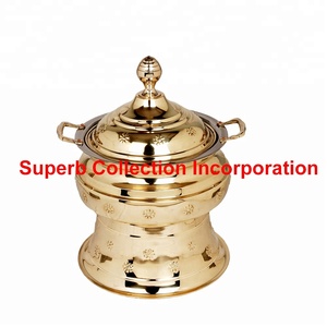 High Quality Brass Chafing Dish With Flower Stamp Design Hot Selling <b>Warming</b> & <b>Holding</b> <b>Equipment</b> - Product Image 2
