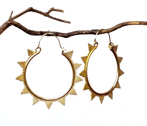 Pendientes de aro de latón tribal indio para mujeres y niñas, joyería de estilo bohemio para fiesta, boda, compromiso o regalo - Product Image 4