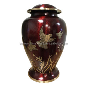 Urna de cremación de latón marrón brillante, urnas funerarias de recuerdo con acabado dorado negro, cremación funeraria - Product Image 6