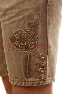Lederhosen de ante bávaro de talla grande personalizado hasta la rodilla Trachtenlederhose antiarrugas transpirable bordado cuero personalizado - Product Image 3