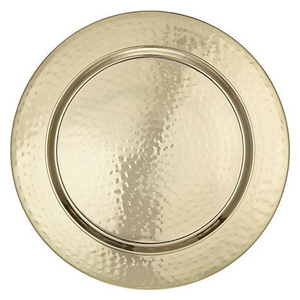 Plaque de charge martelée en acier inoxydable plaqué laiton - Product Image 1