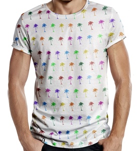 Camiseta de manga corta con cuello redondo y estampado completo personalizado, camiseta estampada completa, mezcla de algodón y poliéster, sublimación para hombres y mujeres - Product Image 1
