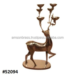 Bougie de luxe haute vente allumant bougeoir fauve plaqué or pour les lumières de renne de Noël - Product Image 6