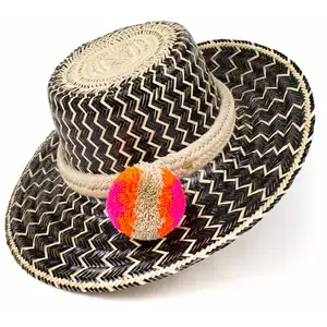 Colombiano Wayuu Indigeno Fatti A Mano cappelli di Paglia