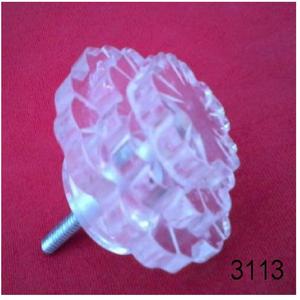 Boutons de tiroir de luxe en verre transparent Rose pour armoires de cuisine quincaillerie poignées de porte commode décorative chic - Product Image 2