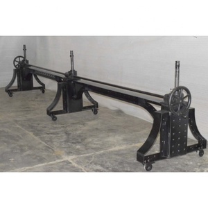 โต๊ะรับประทานอาหารโลหะแบบเปิดประทุนสไตล์อเมริกันวินเทจอุตสาหกรรมสำหรับใช้งานยกด้วยมือปรับได้เฟอร์นิเจอร์ในบ้าน - Product Image 6