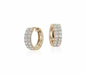 Boucle d'oreille créole élégante en véritable diamant par Surat Manufacturing, bijoux en diamant exquis - Product Image 1