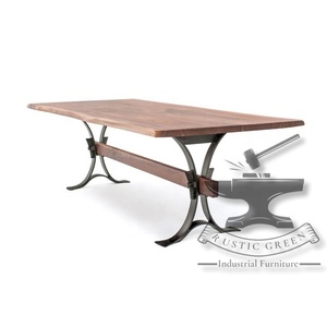 โต๊ะรับประทานอาหารขอบธรรมชาติทำจากไม้อะคาเซียอุตสาหกรรมที่ทันสมัยสำหรับห้องนั่งเล่นโรงแรมและห้องครัว - Product Image 6