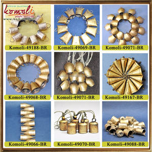 กระดิ่งวัวเหล็กอินเดียแบบเรียบง่าย งานฝีมือทำมือ กระดิ่งวัวขนาดเล็ก ขายส่งกระดิ่งตกแต่งสำหรับบ้านและสวน - Product Image 5