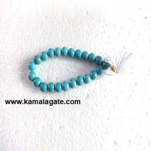 Healing Power Bracelet en agate turquoise naturelle de 8 mm perles sculptées Style amour cristal coton pierre semi-précieuse artisanat - Product Image 1