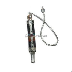 Pendule noire de Tourmaline, 7 Chakra, s'utilise facilement modèle - Product Image 1