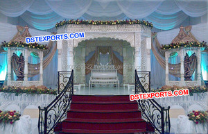 Mandap de mariage Radha Krishan en fibre, Mandap de mariage hindou entièrement sculpté en fibre, Fabrication australienne, Décoration d'événements - Product Image 3