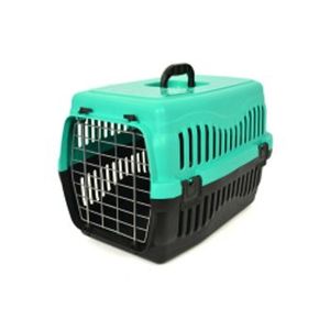 Portador de mascotas de plástico ecológico pequeño estilo mascota con puerta de metal con diseño de pata-Cama y accesorios - Product Image 6