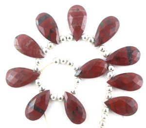 Mejor calidad 1 filamento Natural de piedras preciosas de jaspe rojo anillo de forma de pera Briolette de fabricación de la joyería piedra de corte estilo - Product Image 1