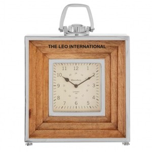 Aluminio Metal Material de madera Forma cuadrada Shinny Polish Fancy Style Venta caliente Reloj de mesa decorativo de la más alta calidad - Product Image 1