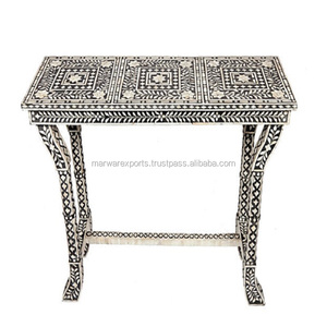 Mesa de consola con incrustaciones de hueso para decoración del hogar - Product Image 3