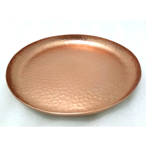 Dernier modèle Plateau de service rond brillant en cuivre et fer Style antique avec plaque de présentation en émail pour la cuisine à domicile - Product Image 2