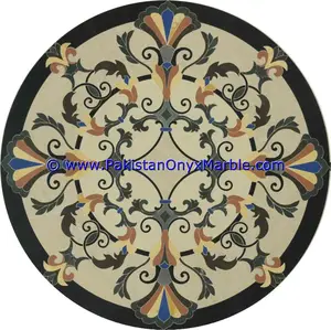 CREATIVE DESIGN MARBLE TILES MEDALLIONS FLOOR TILE CUSTOM MADE MEDALLIONS BLACK WHITE RED BEIGE