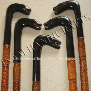 Bastones de madera tallados/bastones para caminar para ancianos con punta de goma para actividades al aire libre como senderismo - Product Image 2