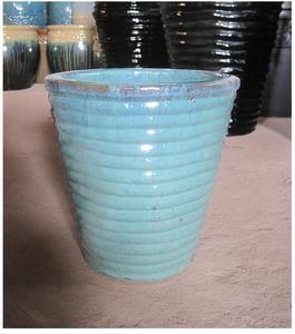 Creative Wholesalers Wavy Round Shinny Black Glazed Ceramic Pot Flower Outdoor Large Garden Planters Pottery - Product Image 4