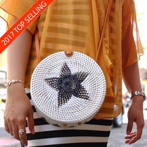 Sac à main en rotin avec sangle en cuir pour femmes, livraison gratuite, modèle mixte quantité minimale de commande en promotion, 2020 - Product Image 4