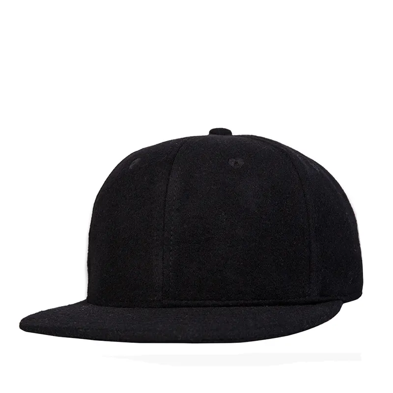 الجملة الترويجية الصوف الأسود فارغة شقة قبعة رياضية قبعات