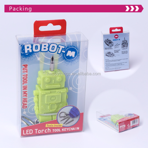 Cadeau de promotion porte-clés lumière LED ensemble de mousquetons multifonctionnels en forme de robot en plastique pour la voiture et la maison - Product Image 6