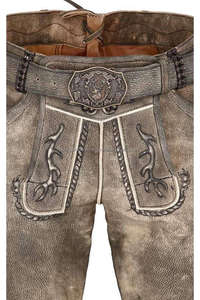 Deluxe Hommes Grande Taille Bière Allemande Bavaroise Courte Vache Lederhosen Oktoberfest Costume Brodé Vache Daim Cuir Coupe-Vent - Product Image 5