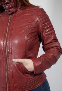 Chaqueta de carreras de alta calidad para mujer, estilo motorista, ropa de calle con cremallera, prendas de vestir exteriores de cuero, ajuste personalizado, moda de cuero para mujer - Product Image 3