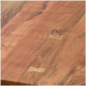 Table à manger en bois et fer avec bordure naturelle/Table à manger industrielle - Product Image 4