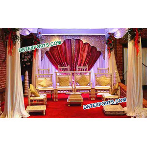 Hermosa boda Vedi silla recién diseñado sillas para boda Mandapam Sankheda silla conjunto - Product Image 1