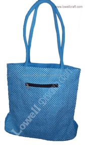 Bolsa de Lona Moderna Lowellcraft con Patrón Geométrico Azul Marino, Naranja y Blanco, Resistente para Uso Diario JBB02176 - Product Image 3