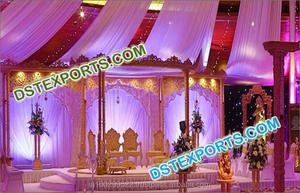 Mandap de Madera para Bodas Indias, Artesanía en Madera, Mandap de Seis Pilares Tallado a Mano, Nuevo Mandap de Madera Tallado para Bodas en Australia - Product Image 4