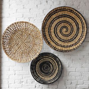 Juego de 3 Adornos de Pared Redondos de Seagrass Estilo Bohemio para Decoración de Pared, Personalizados, 100% Hechos a Mano, Decoración para el Hogar de Aniversario, Hechos en Vietnam - Product Image 2