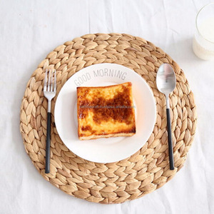 Mantel Individual Redondo de Jacinto de Agua, Mantel Individual para Cena, Mantel Individual para Boda, Plato Decorativo Tejido - Product Image 1