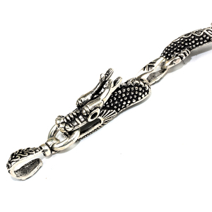 Pulsera de plata de primera ley con forma de dragón para mujer, brazalete, plata esterlina 925, color liso, oxidado, hecho a mano - Product Image 3