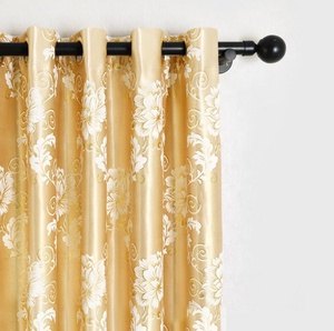 Hiện đại Châu Âu Vàng Jacquard Vải Sang Trọng Màu Vàng Bán màn Rèm Cửa Cho Phòng Khách Cửa Sổ Phòng Ngủ - Product Image 3