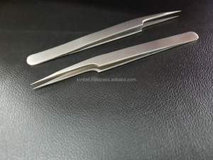 Pince à cils professionnelle en acier inoxydable de haute qualité Kimbel KE-ET-628 12cm emballage de logo personnalisé finition argentée cils - Product Image 3