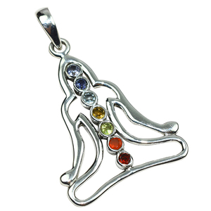 Colgantes de plata de ley 925 con forma de Chakra Natural, joyería hecha a mano, al por mayor - Product Image 2