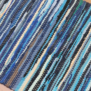 Alfombra Chindi Tejida a Mano, Alfombras de Trapo de Algodón Reciclado, Alfombras y Tapetes del Área de Dari, Alfombra Interior de la India - Product Image 3