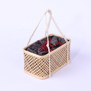 กระเป๋าถือหวายญี่ปุ่นคินชากุแบบมีฝาปิด กระเป๋าถือไม้ไผ่สุดหรู - Product Image 1