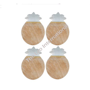 Sous-verres en pierre personnalisés de luxe, sous-verres en marbre et en bois d'acacia pour boissons, sous-verres en bois en forme de pastèque - Product Image 1
