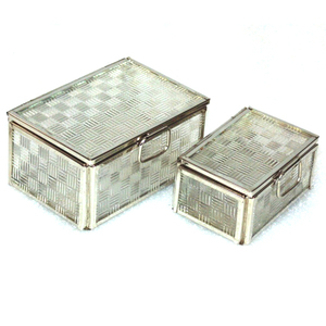 Decorative New Design <b>Black</b> Frame with Silver Tempered Glass Jewelry <b>Box</b> <b>for</b> Jewelry <b>Storage</b> Set of 2 - Product Image 4