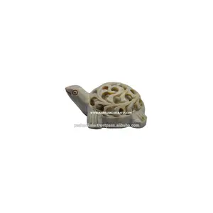 Stéatite Tortue En Stéatite Sculpté à la Main Tortue - Product Image 1